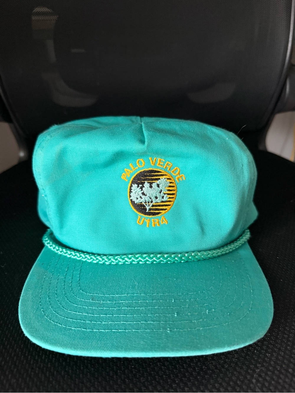Vintage 90s Palo Verde U1R4 Turquoise Trucker Rope SnapBack Hat